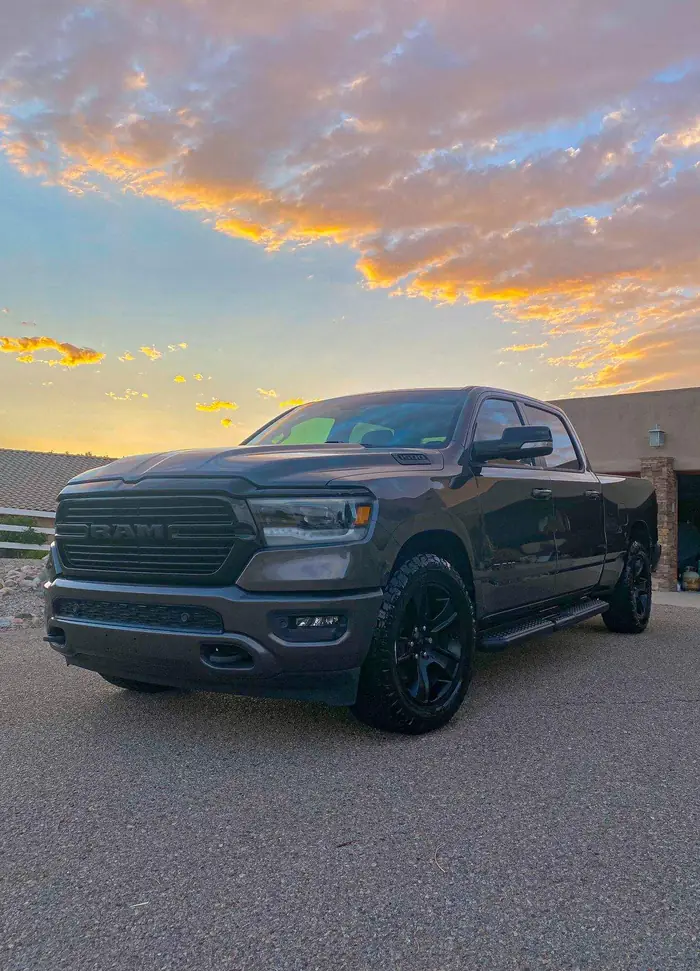 Ram 1500 detailed against an Albuquerque sunset